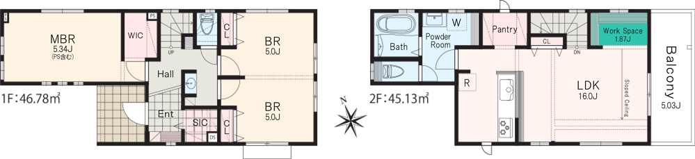 ブランピュール2階建て