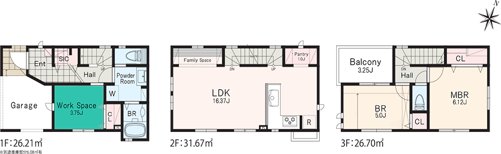 ブランピュール3階建て