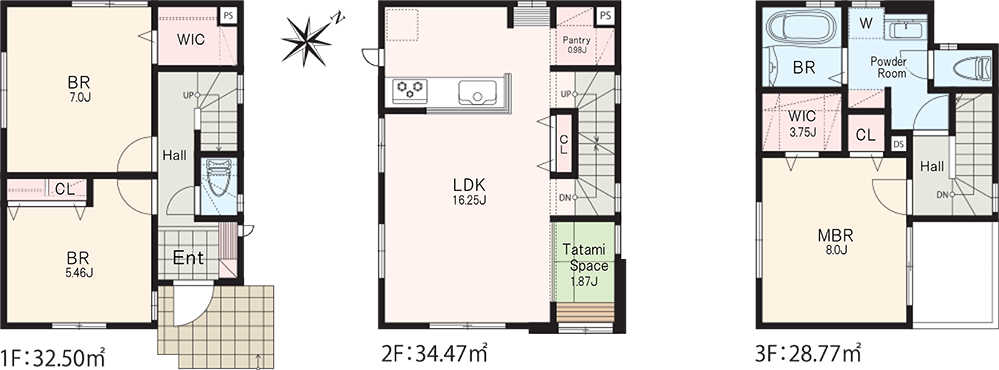 ブランピュール3階建て